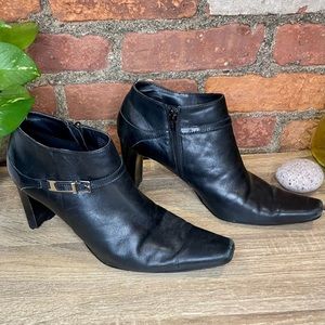 Heeled Black Ankle Booties Sz 9
